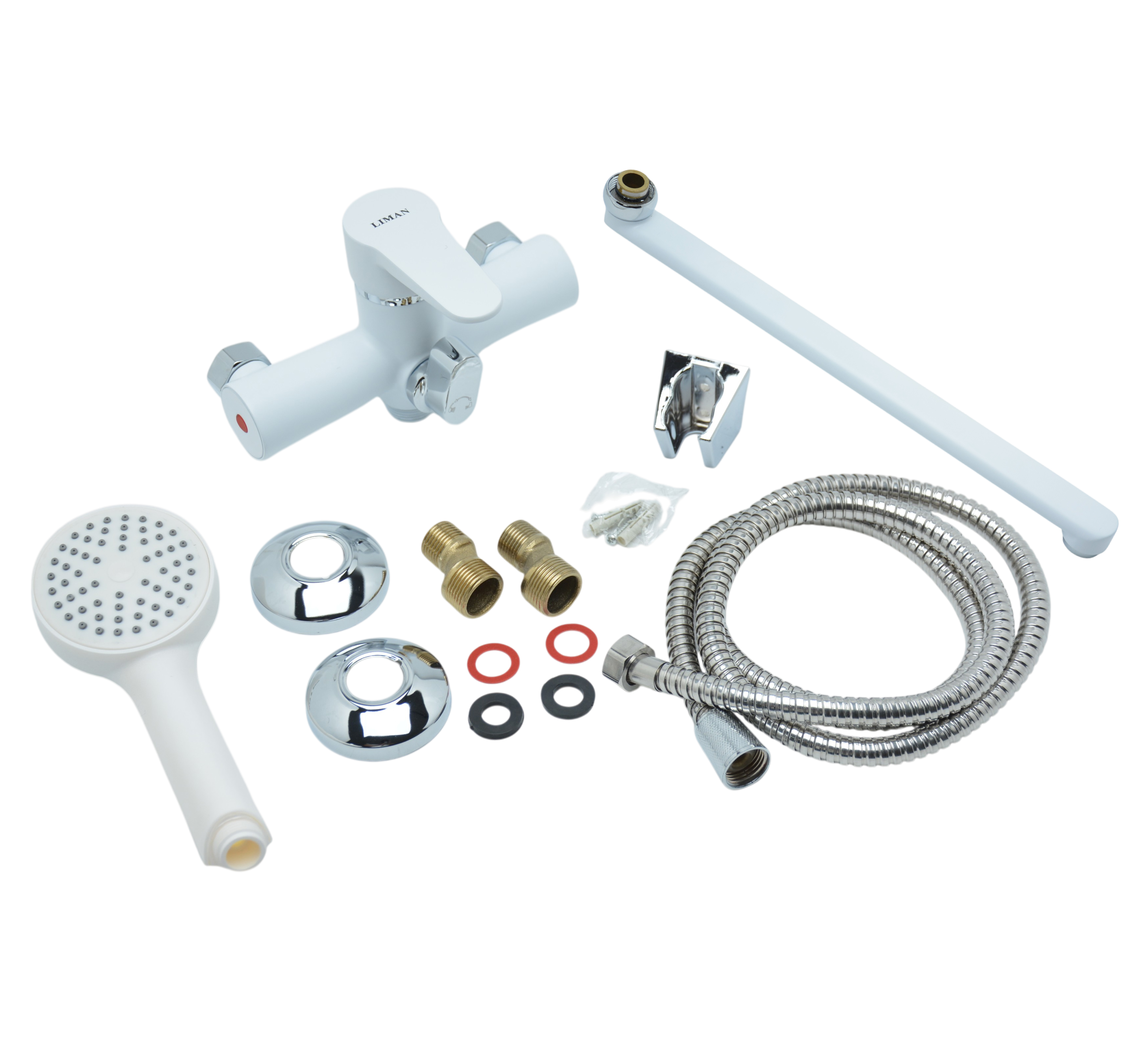 Смеситель для ванны "LIMAN" L4019W PUD7-WSL-146 WHITE (1*10)