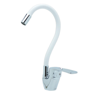 Смеситель для кухни однорычажный с гиб.излив «LIMAN» L4110W YUB-REFLECTOR COLOR-WHITE WSL-181 (1*10)