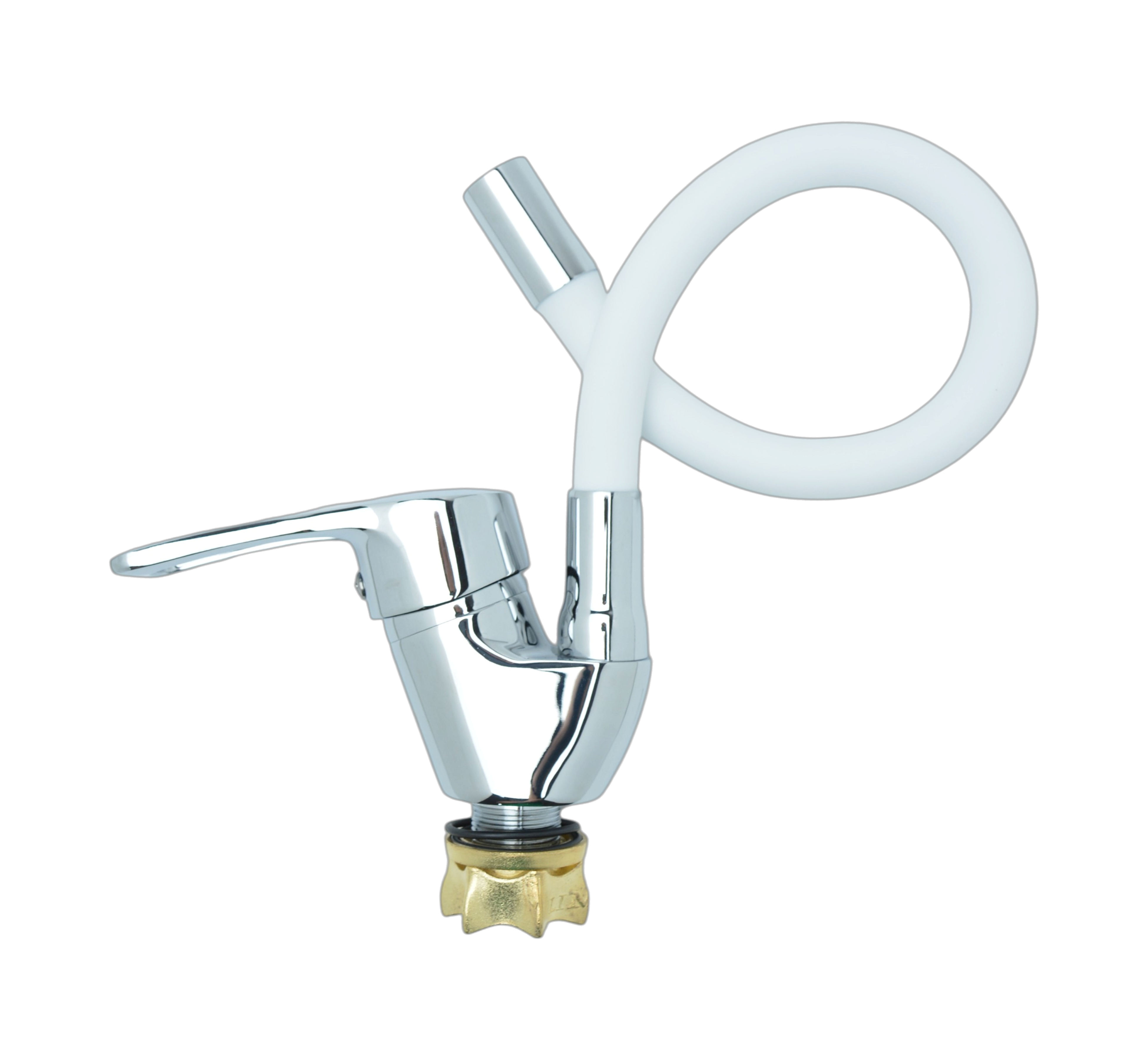 Смеситель для кухни однорычажный с гиб.излив "LIMAN" L4110W YUB-REFLECTOR COLOR-WHITE WSL-181 (1*10)