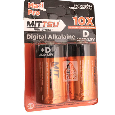 Батарейка алкалиновая D LR20 1.5V 2шт. «MITTSU» М6152 (1*48)