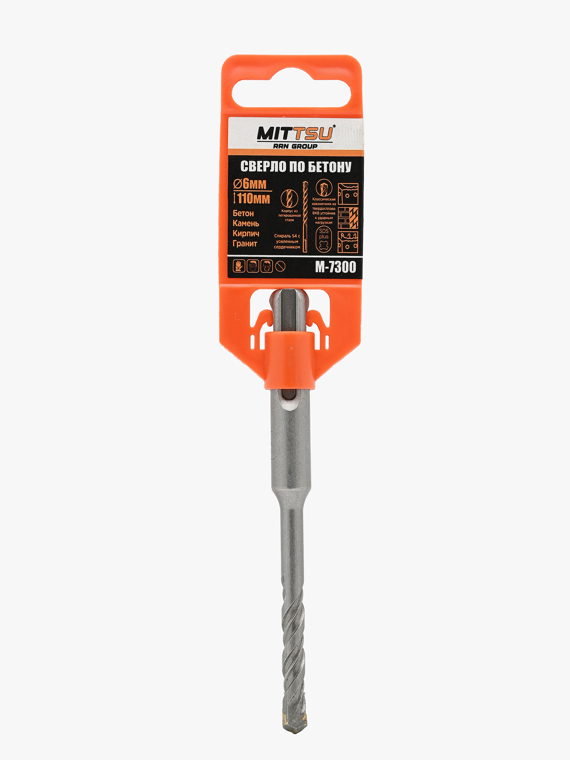 Сверло на перфоратор по бетону 6*110 мм "MITTSU" M7300 (1*500)
