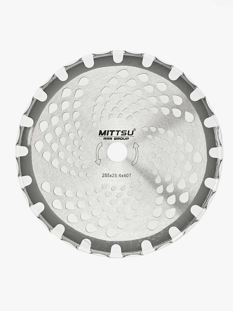 Диск-нож для триммера 40T зубьев 255 мм*25,4 хром "MITTSU" M6632 (1*100)
