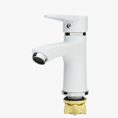 Смеситель для умывальника однорычажный «LIMAN» L4207W PUD1-WSL-146 WHITE (1*10)