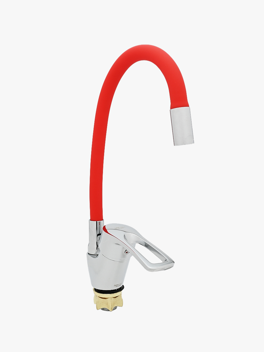 Смеситель для кухни однорычажный с гиб.изл "MITTSU" M2210R YUB-REFLECTOR COLOR-RED WSL-181 (1*10)