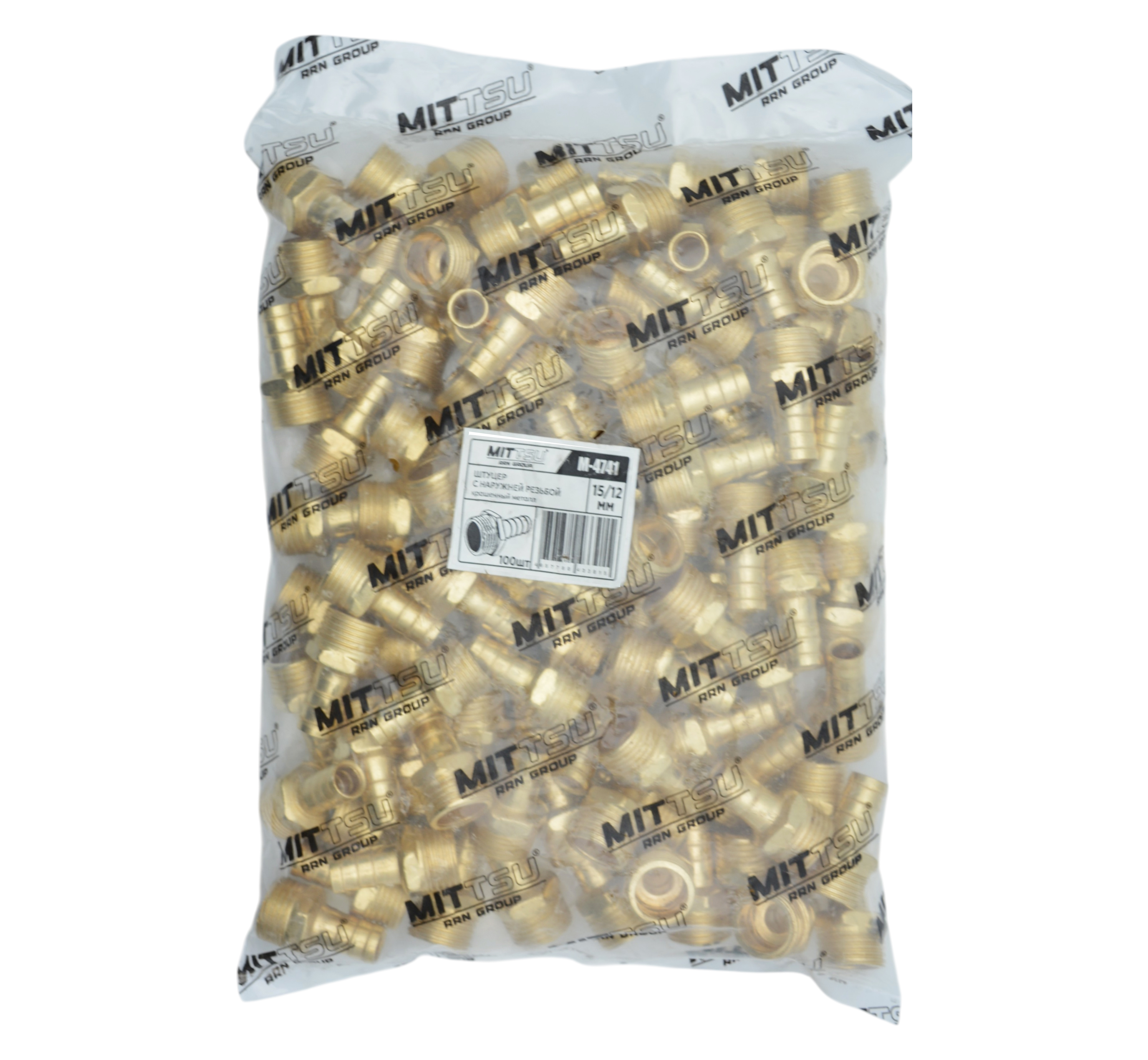 Штуцер Ø15Н*12мм крашен.металл "MITTSU" M4741 (1*100)(1*1000)