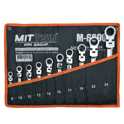 Набор ключей трещоточных поворот 10пр. MITTSU М6890 (1*10)
