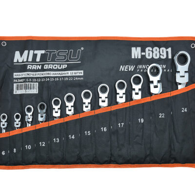 Набор ключей трещоточных поворот 12пр. MITTSU М6891 (1*10)