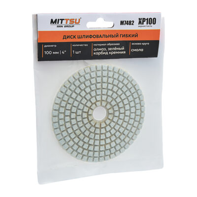 Диск шлифовальный гибкий 4 ХP 100 «MITTSU» М7482 (1*10)(1*200)