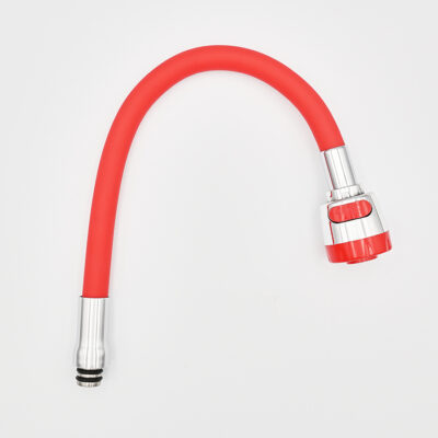 Излив гибкий для смесителя гибкий с перек. красный «LIMAN» L1205R (1*50)