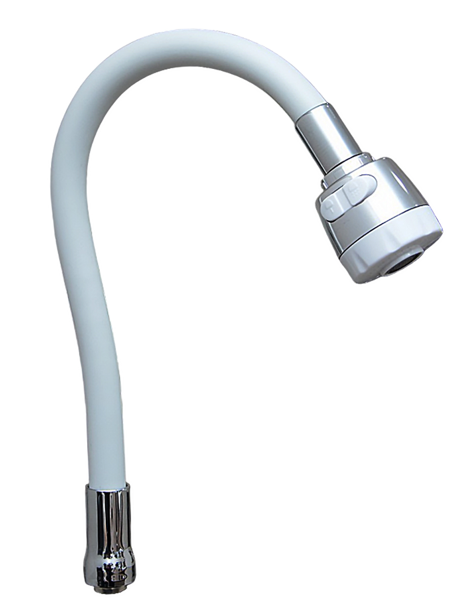 Излив гибкий для смесителя гибкий с перек. белый "LIMAN" L1205W (1*50)