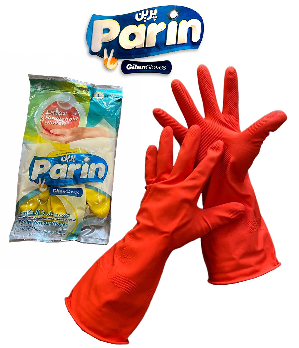 Перчатки резиновые хозяйственные "PARIN" "L" (1*12) (1*216)