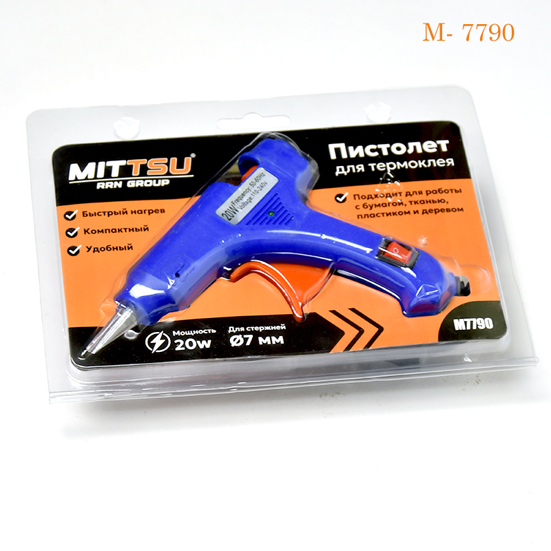 Пистолет для термоклея 20w "MITTSU" M7790 (1*24)(1*96)