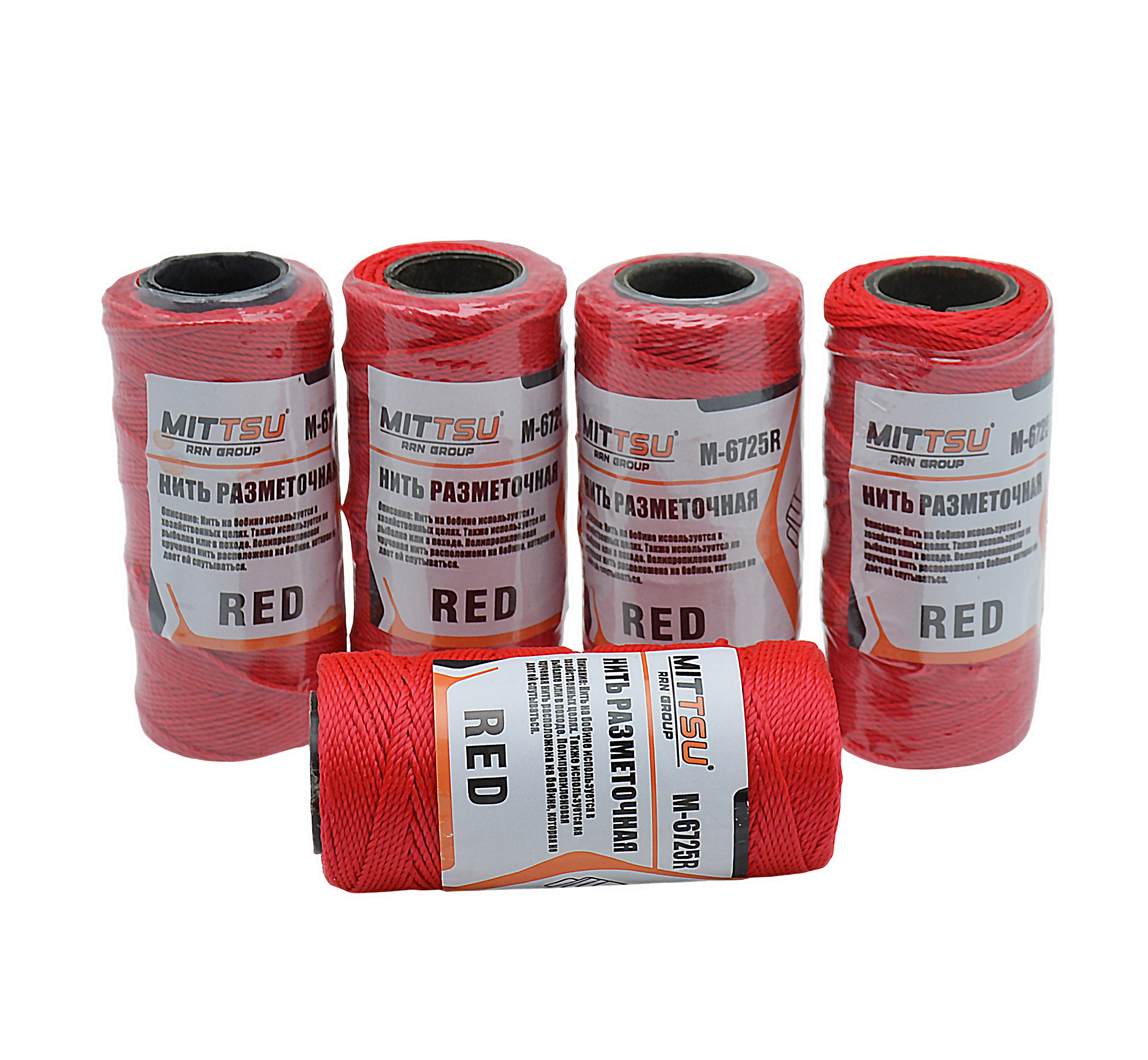 Нитки строительные красные 100гр. "MITTSU" M6725R (1*5)(1*240)