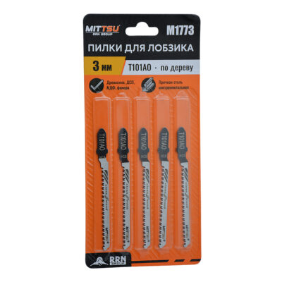 Пилки д/лобзика по дереву 3мм  (ламинат) Т101АО «MITTSU» M1773 (1*100)(1*600)