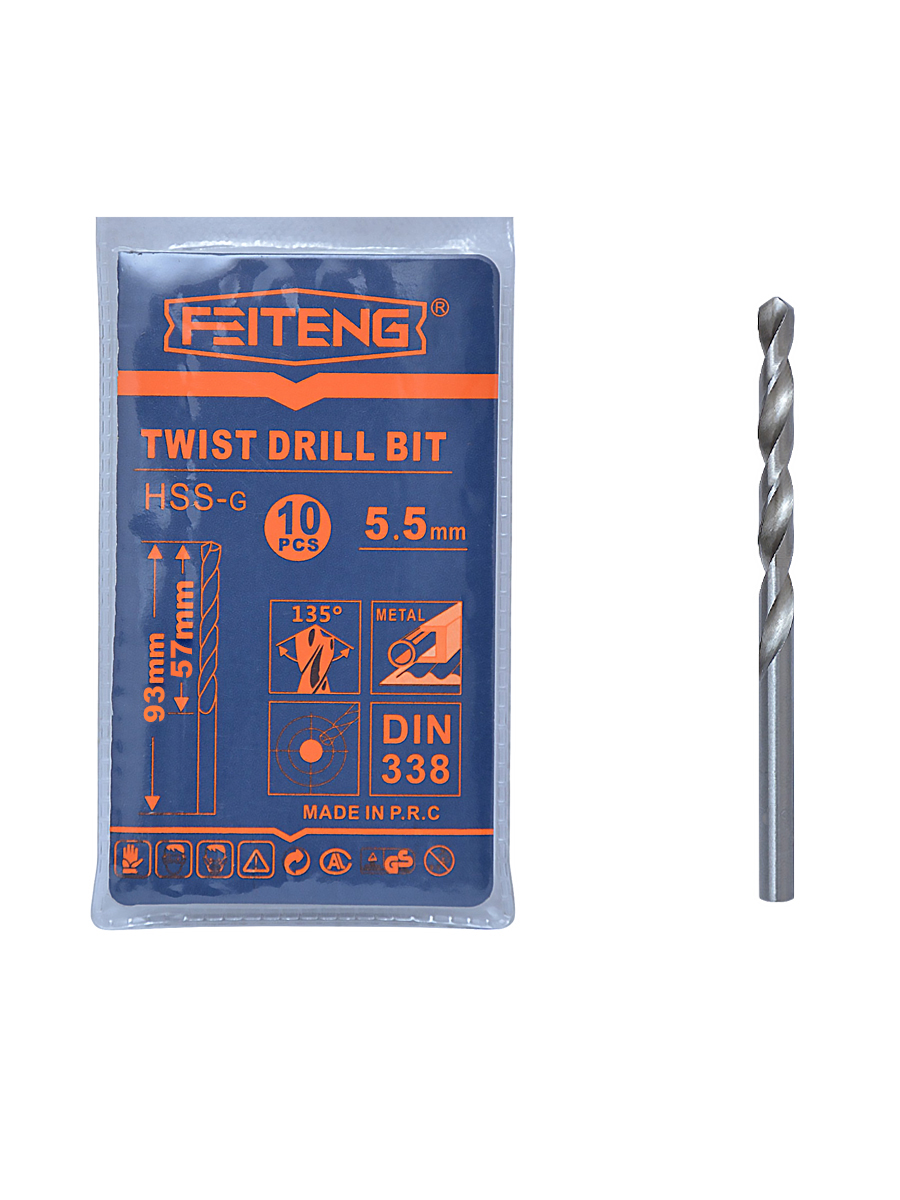 Сверло по металлу "FEITENG" 5.5мм VK2184 (1*10)(1*2000)