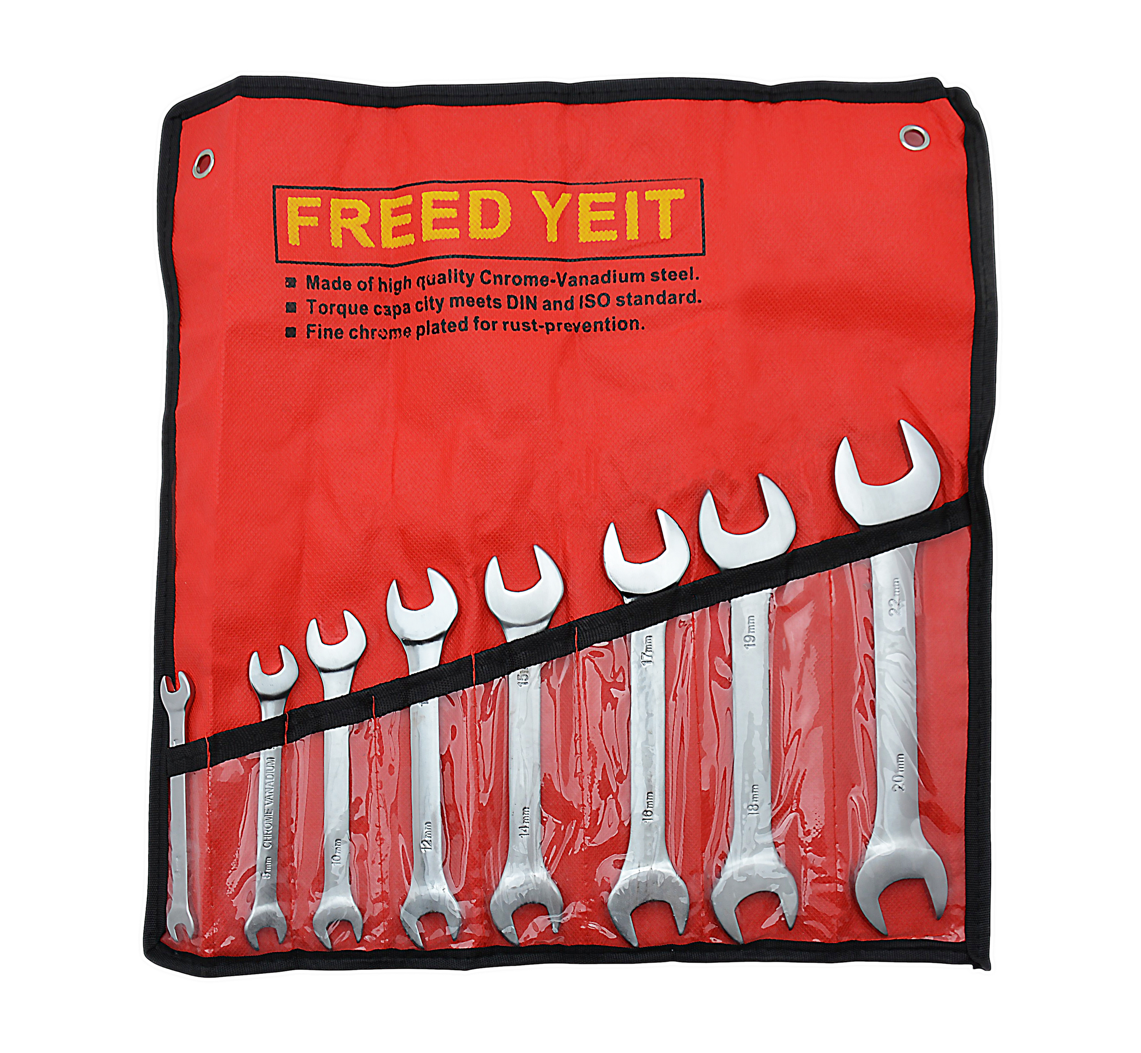 Набор ключей рожковый/рожковый хром 8 пр. 6-22 "FREED" FD8163 (1*30)
