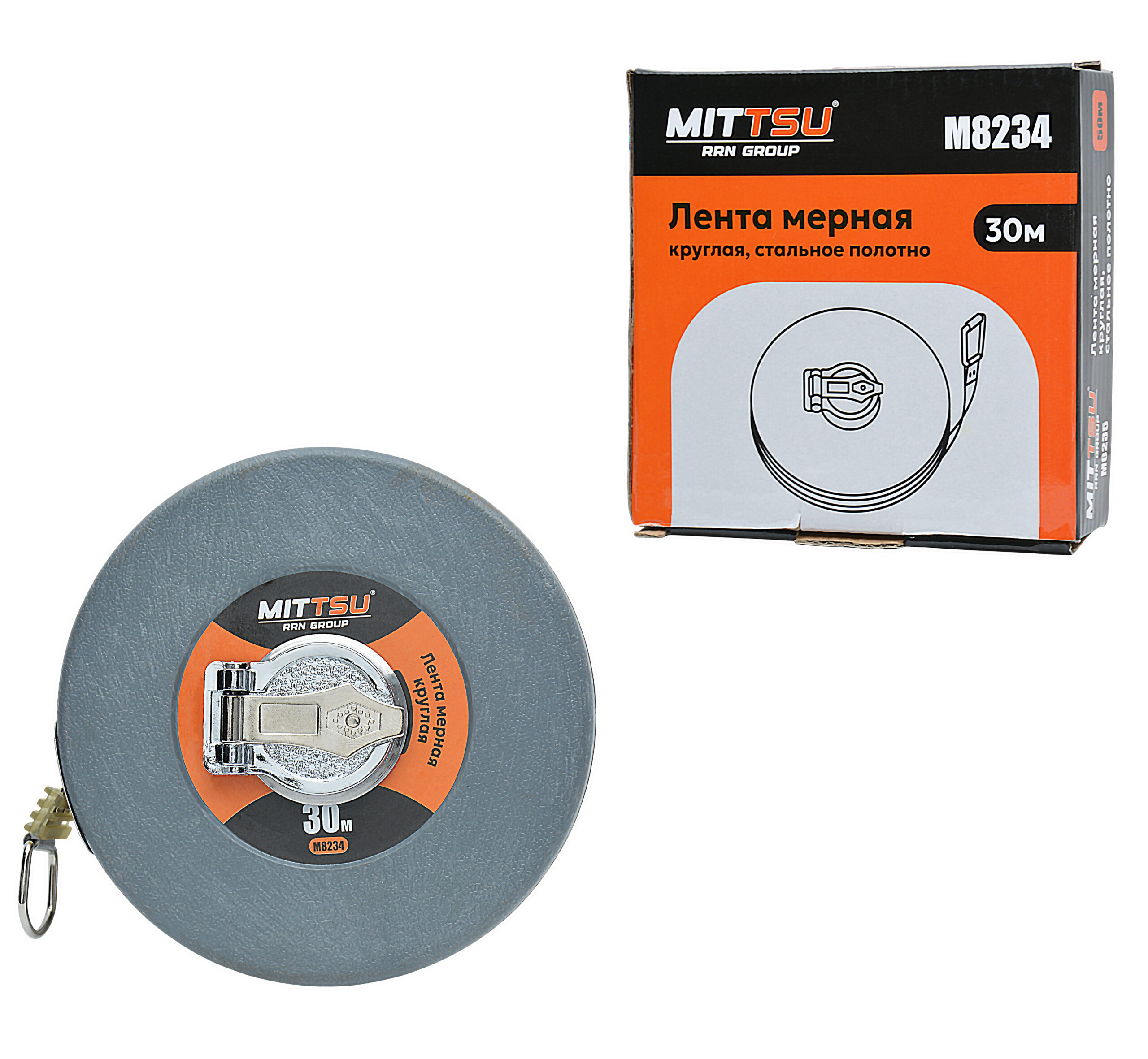 Лента мерная круглая стальное полотно 30 м. "MITTSU" М8234 (1*60)
