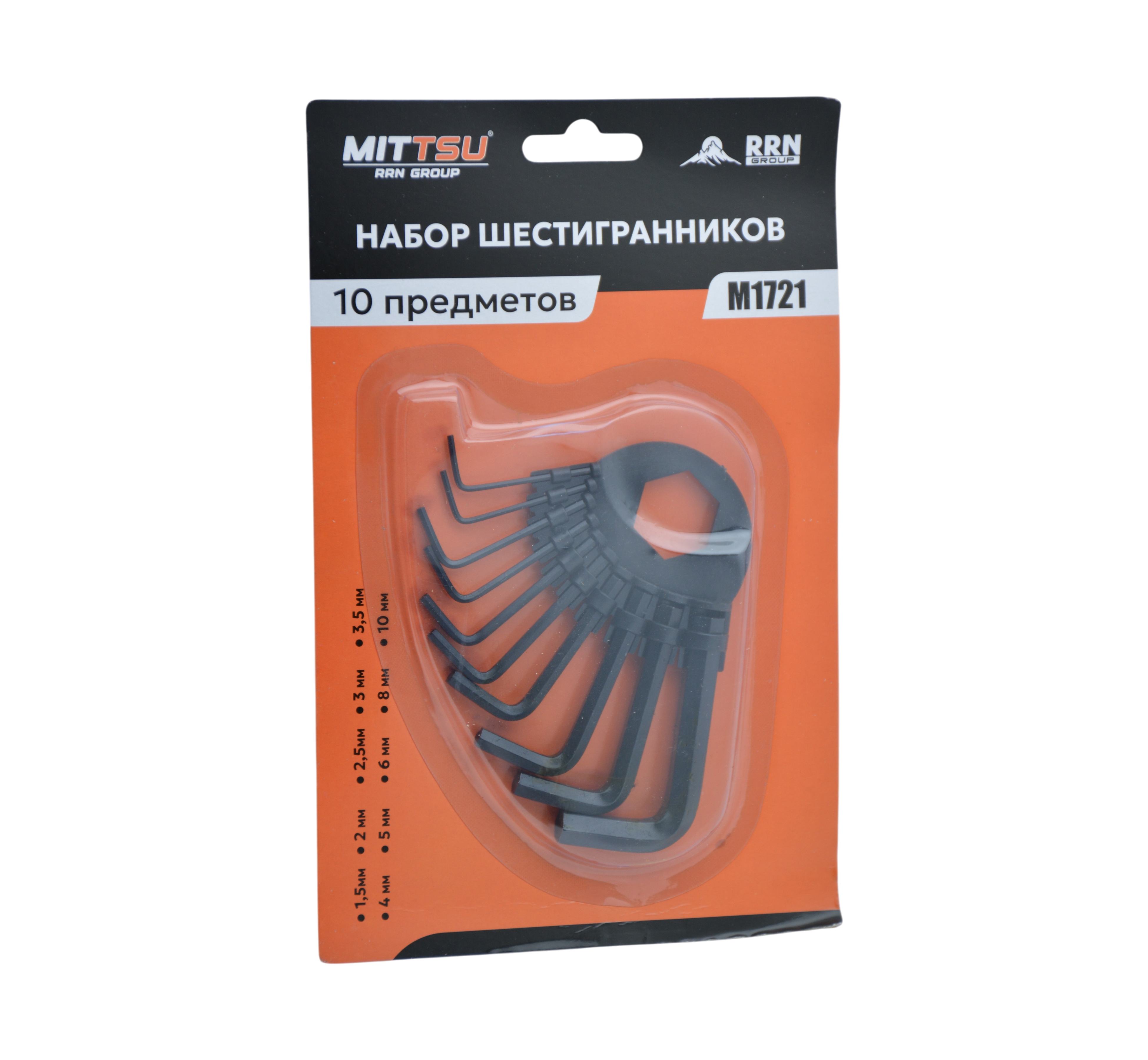 Набор шестигранников 10 пред. "MITTSU" M1721 (1*60)(1*120)