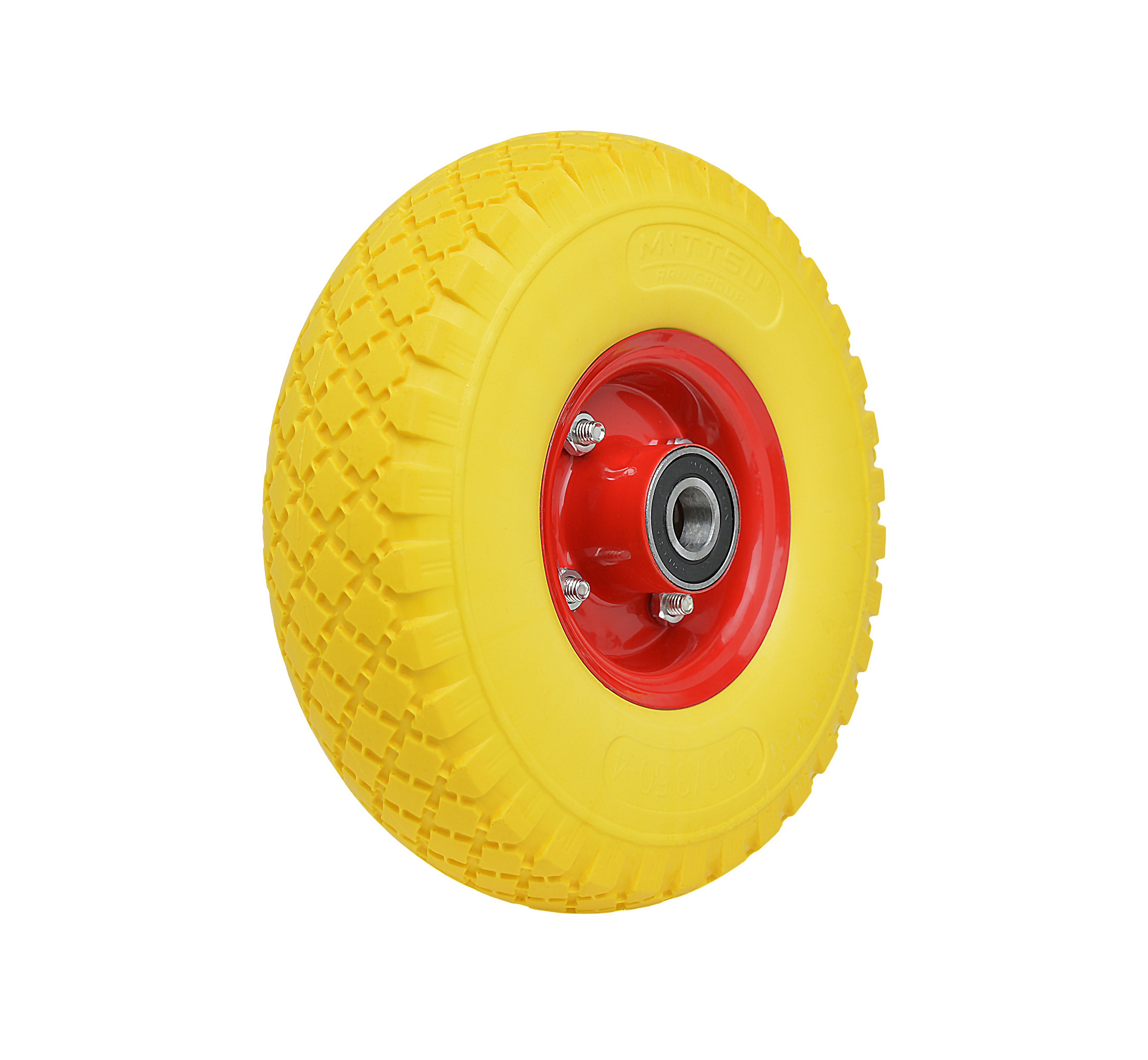 Колесо универсальное усиленное PUFW 3504 ось Ø20 "MITTSU" M5526Y желтый (1*10)