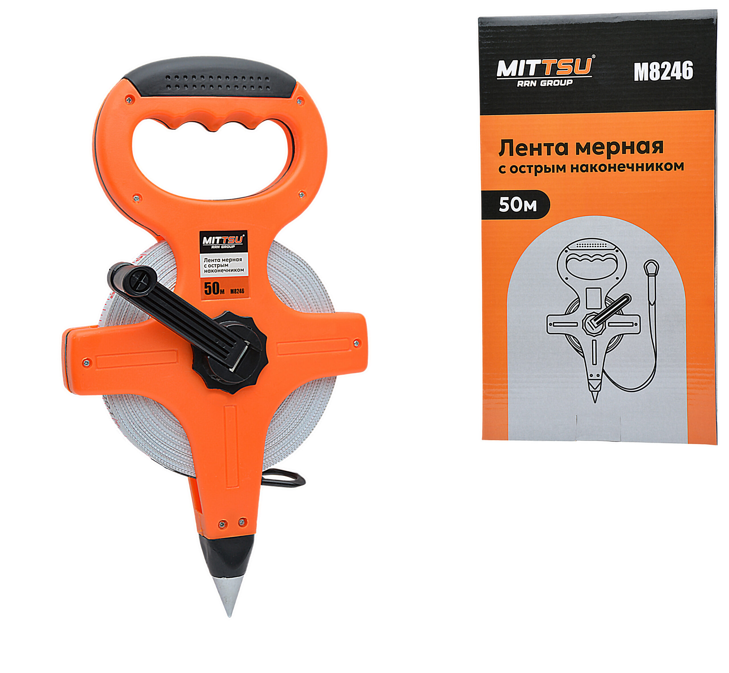 Лента мерная с острым наконечником 50 м "MITTSU" M8246 (1*24)