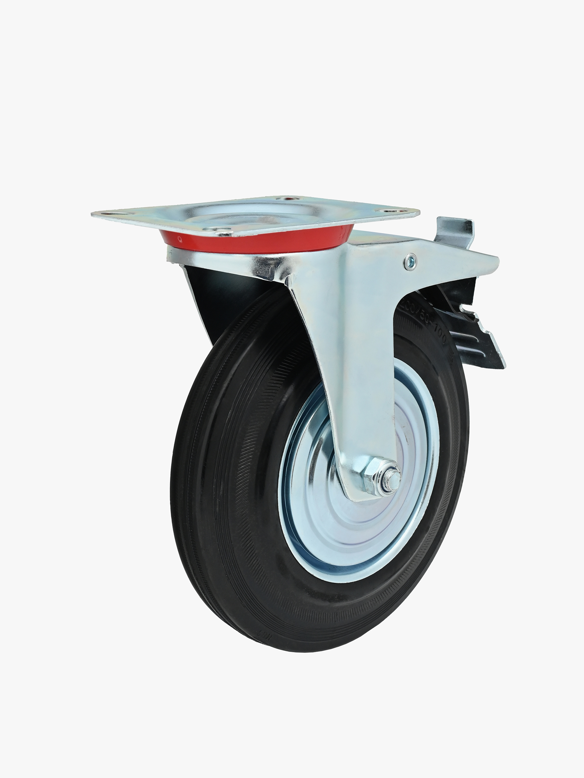 Колесо для тележки поворотное с тормозом 8*200 "MITTSU" М8450 (1*8)