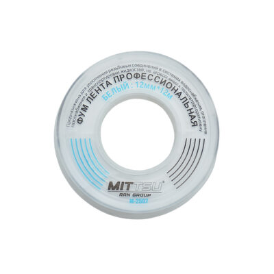 Фум лента профессиональная для воды 12мм*12м «MITTSU» М2502 (1*10)(1*500)