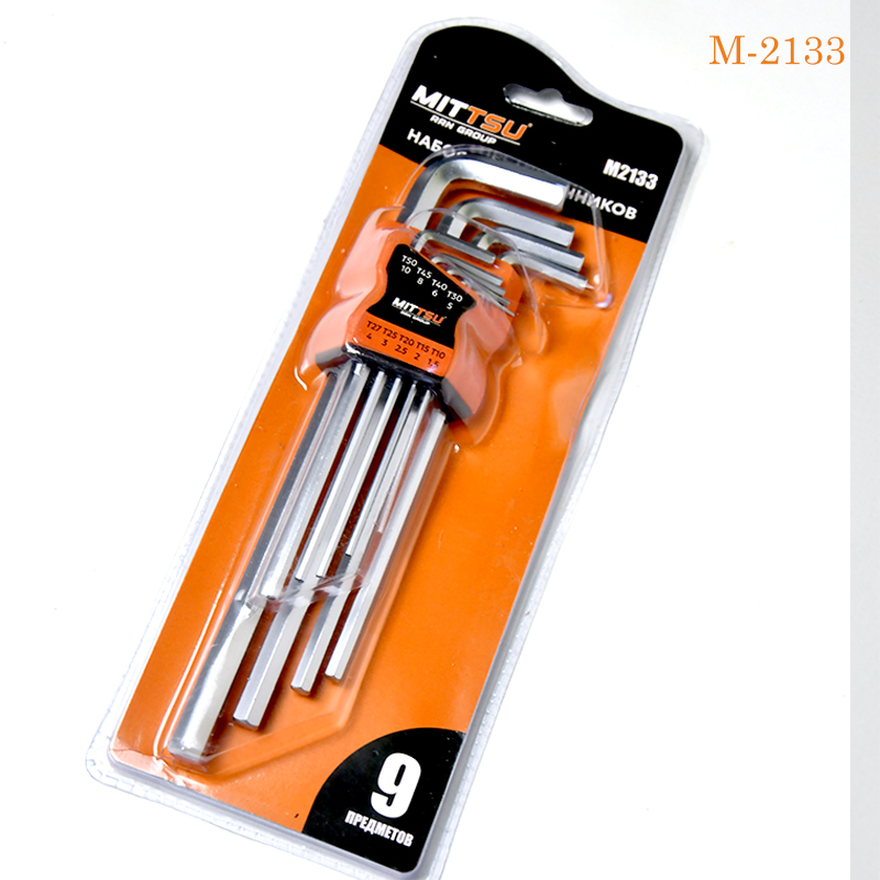 Набор шестигранников 9 пред. большой "MITTSU" М2133 (1*15)(1*60)