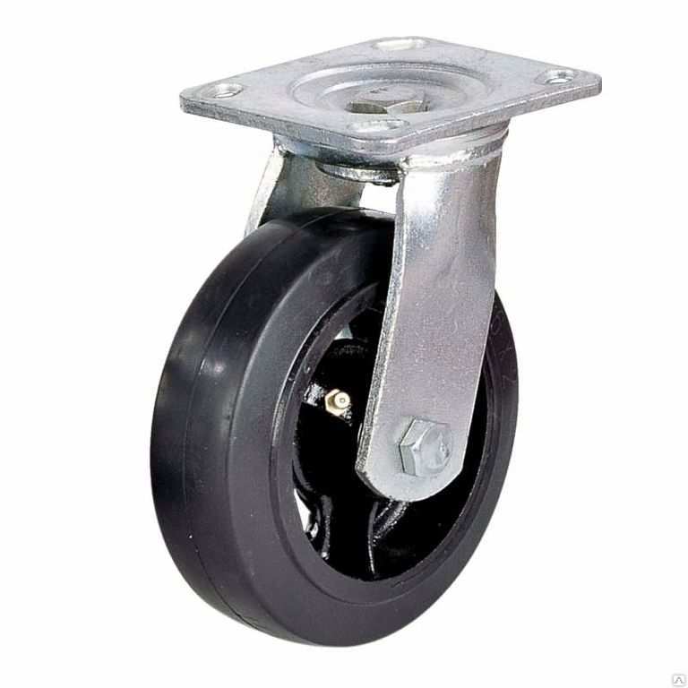 Колесо для тележки поворотное черное 4"-100 "MITTSU" М8432 (1*20)